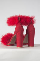 "Very Cherry" Chunky Fur Heels [RED]