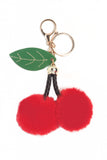 "Wild Cherry" Fur Keychain [RED]