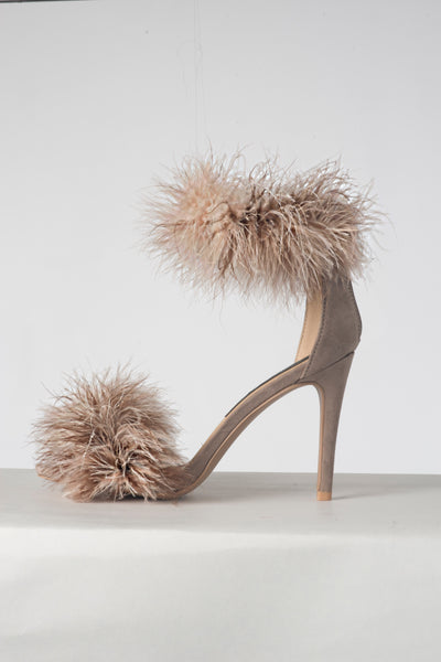 Double Trouble "Wild Taupe" Fur Heels