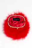 "Cherry" [RED] Fur Ball Clutch